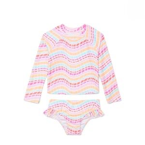 NWT 2-Piece Long-Sleeve Swim Brief Set for Babies and Toddlers, Size: 12M